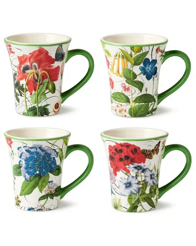 Certified International Greenhouse Set Of 4 Mugs 16oz In Multi