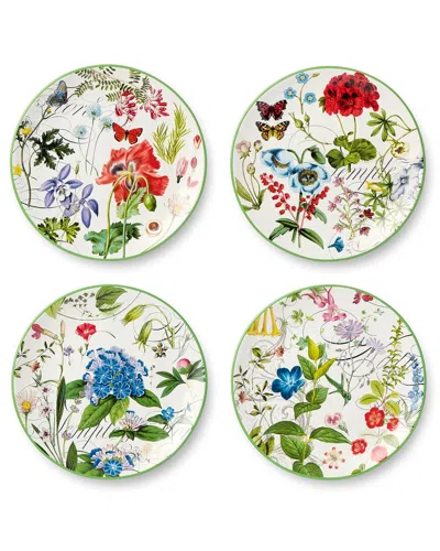 Certified International Greenhouse Set Of 4 Salad Plates In Multi
