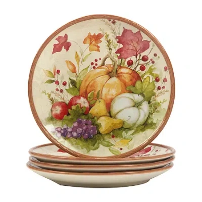 Certified International Harvest Blessings 4-pc. Earthenware Dinner Plate In Multi