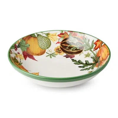 Certified International Harvest Fields 13” Ceramic Serving Bowl – Large Farmhouse Bowl With Autumn Pumpkin Design – Perfect  In Brown;white;green;red;orange