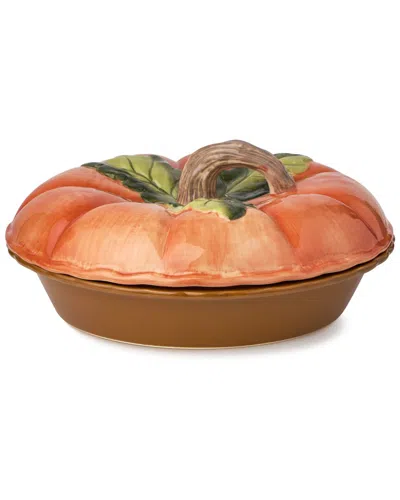 CERTIFIED INTERNATIONAL CERTIFIED INTERNATIONAL HARVEST FIELDS 3D PUMPKIN COVERED PIE CARRIER