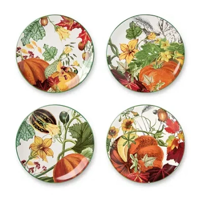 Certified International Harvest Fields 4-pc. Ceramic Salad Plate In Multi