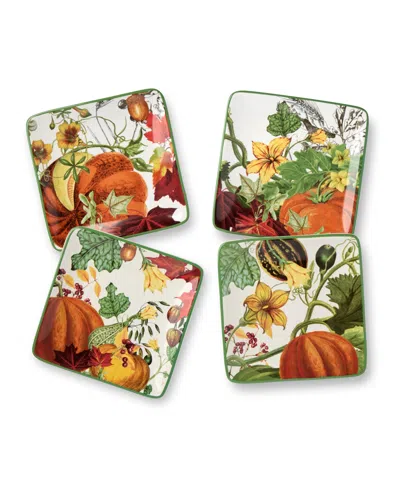 Certified International Harvest Fields Canape Plates, Set Of 4 In Multi
