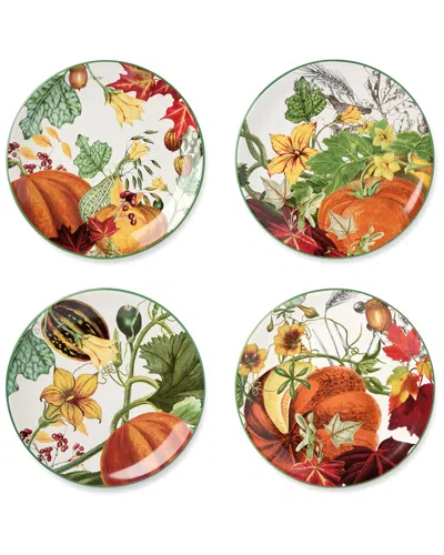 Certified International Harvest Fields Set Of 4 Salad Plates In Multi