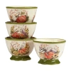 Certified International Harvest Morning 4-pc. Earthenware Ice Cream Bowl In Sand