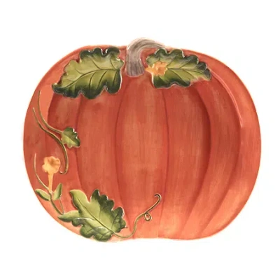 Certified International Harvest Morning Serving Platter In Orange
