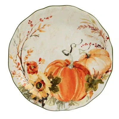 Certified International Harvest Morning Set Of 4 Dinner Plates In Multicolored