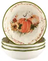 Certified International Harvest Morning Set Of 4 Soup Bowls In Multi