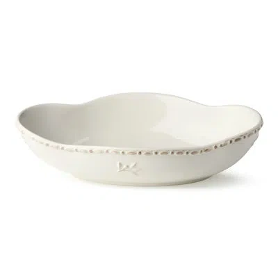 Certified International Heritage 12-inch Oval Stoneware Serving Bowl – Elegant 7.25-inch Wide Cream Bowl With Sculpted Rim &