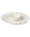 Certified International Heritage 2pc Chip & Dip With Bowl In White