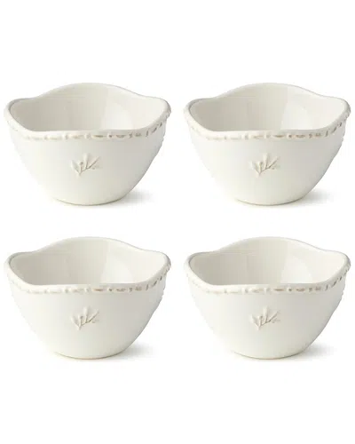 Certified International Heritage Beads Set Of 4 Cereal Bowls In White