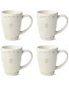 Certified International Heritage Beads Set Of 4 Mugs In Neutral