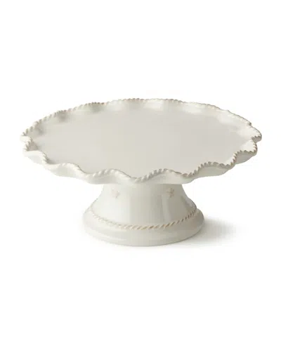 Certified International Heritage Scroll 11.5" Footed Cake Plate In White