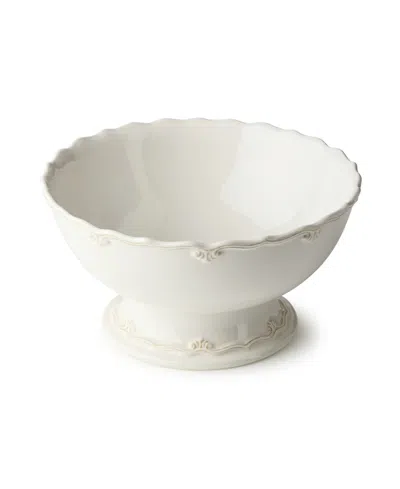 Certified International Heritage Scroll Footed Deep Bowl In White