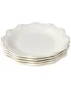 Certified International Heritage Scroll Set Of 4 Dinner Plates In White
