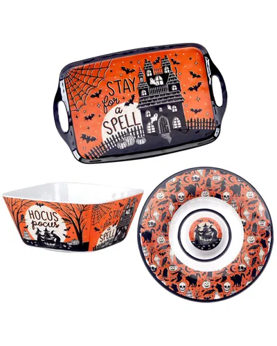 CERTIFIED INTERNATIONAL CERTIFIED INTERNATIONAL HOCUS POCUS 3PC MELAMINE SERVING SET