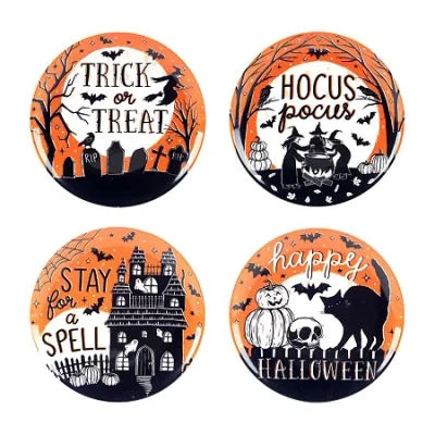 Certified International Hocus Pocus 4-pc. Earthenware Salad Plate In Multi