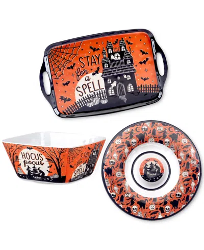 Certified International Hocus Pocus Melamine 3 Pc. Serving Set In Micscellan