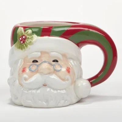Certified International Holiday 4pc Mug Set In White;red