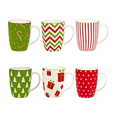Certified International Holiday Fun 6-pc. Coffee Mug In Multi
