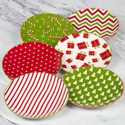 Certified International Holiday Fun Canape Plate, 6in Asst In Multi