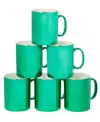 Certified International Holiday Lights Green 16 oz Mugs Set Of 6, Service For 6 In Multi