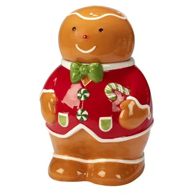 Certified International Holiday Magic Gingerbread 3d Cookie Jar In Animal Print