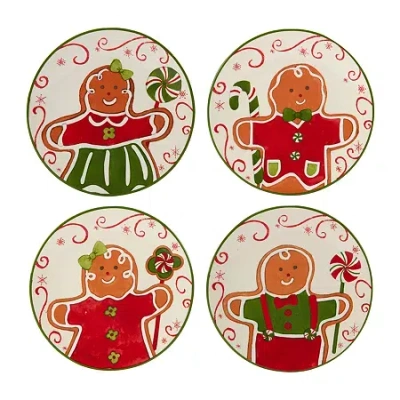 Certified International Holiday Magic Gingerbread 4-pc. Canape Plate In Multi