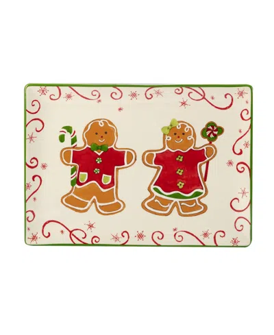 Certified International Holiday Magic Gingerbread Rectangular Platter, 14" X 10" In Multi