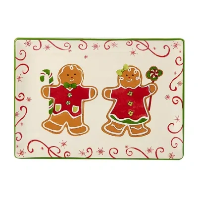 Certified International Holiday Magic Gingerbread Rectangular Platter In Neutral