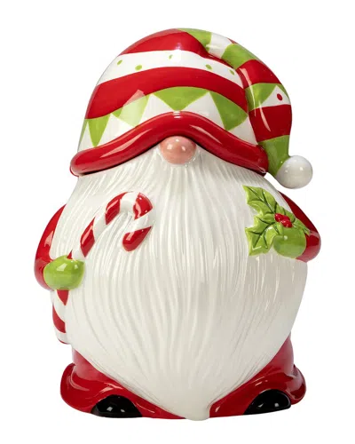 Certified International Holiday Magic Gnomes 3d Cookie Jar In Red