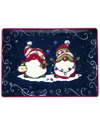 Certified International Holiday Magic Gnomes Rectangular Platter In Blue