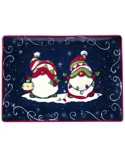 CERTIFIED INTERNATIONAL CERTIFIED INTERNATIONAL HOLIDAY MAGIC GNOMES RECTANGULAR PLATTER