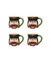 Certified International Holiday Magic Nutcracker 4 Piece 3d Mug Set