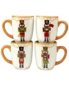 Certified International Holiday Magic Nutcracker 4-pc. Mug Set In White