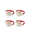 Certified International Holiday Magic Santa 4 Piece 3d Mug Set In Multi