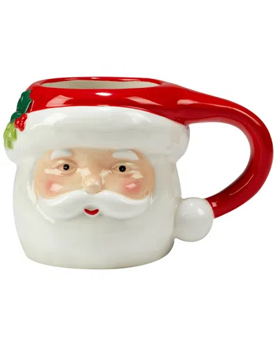 Certified International Holiday Magic Santa Set Of Four 3d Mugs In Green