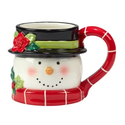 Certified International Holiday Magic Snowman Set Of 4 3-d Mug In Multicolored