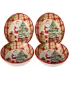 Certified International Holiday Wishes 4-pc. Soup/pasta In Beige,red,green