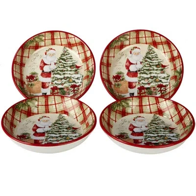 Certified International Holiday Wishes 42 Oz. Pasta Bowl In Red;beige