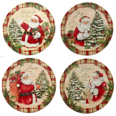 Certified International Holiday Wishes 4-pc. Canape Plate Asst. In Multi