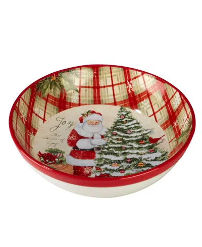 Certified International Holiday Wishes Serving/pasta Bowl In Beige,red,green