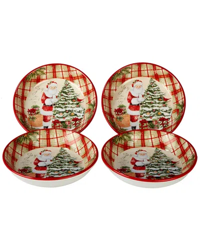 Certified International Holiday Wishes Set Of 4 Soup/pasta