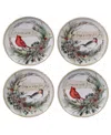 Certified International Holly And Ivy 4-pc. Dessert Plate In Multi
