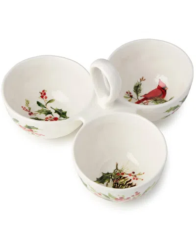 Certified International Holly & Vines 3-section Server In White