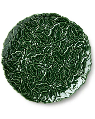 Certified International Holly & Vines Embossed Holly Platter In Green