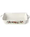 Certified International Holly Vines Medium Rectangular Baker In White
