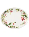 Certified International Holly Vines Oval Platter In White