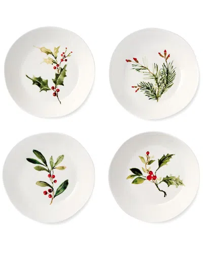 Certified International Holly & Vines Set Of 4 Dinner Bowls In White