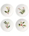 Certified International Holly & Vines Set Of 4 Dinner Bowls In White